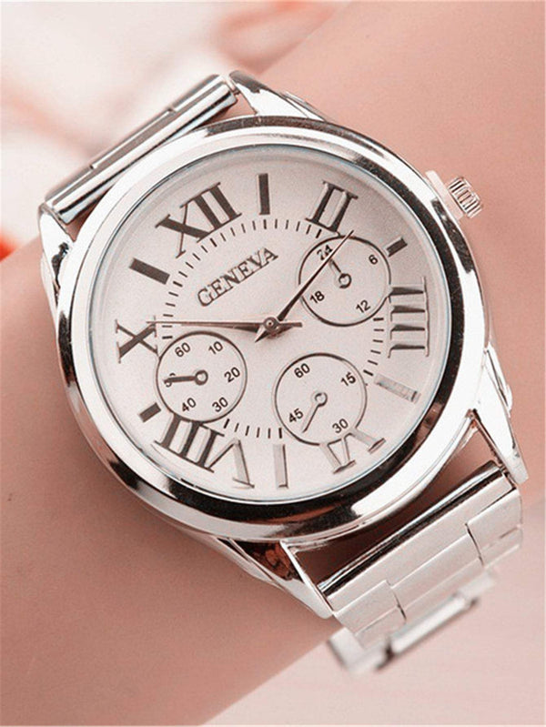 Shein- Roman Numerals Triple Dial Quartz Watch