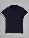 Shein- Men Contrast Binding Polo Shirt