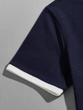 Shein- Men Contrast Binding Polo Shirt