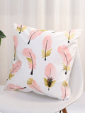 Shein- Feather Print Cushion Cover Without Filler