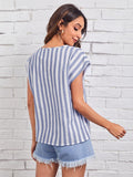 Shein- Batwing Sleeve Striped Top
