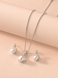 Shein- 3pcs Faux Pearl Decor Jewelry Set