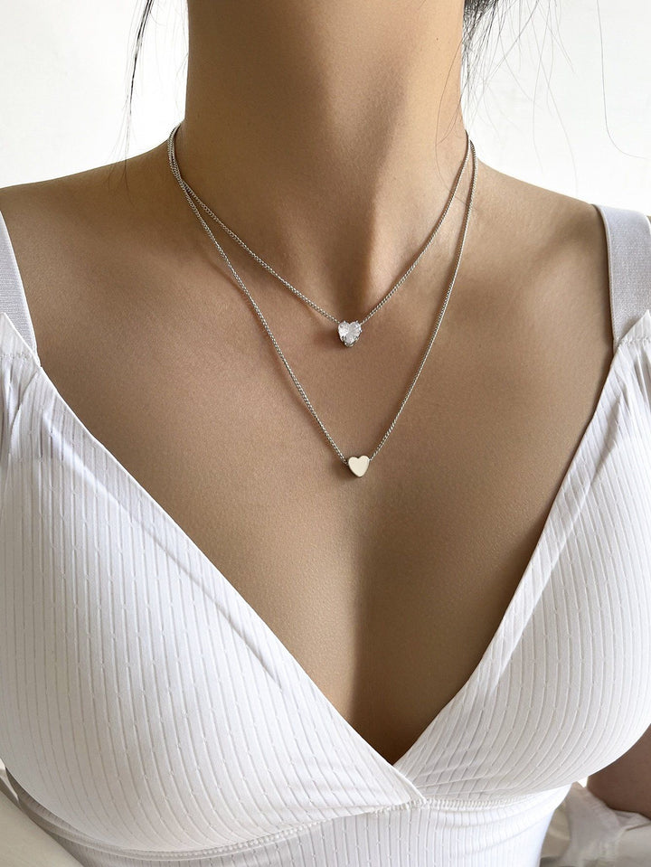 Shein- Heart Charm Layered Necklace