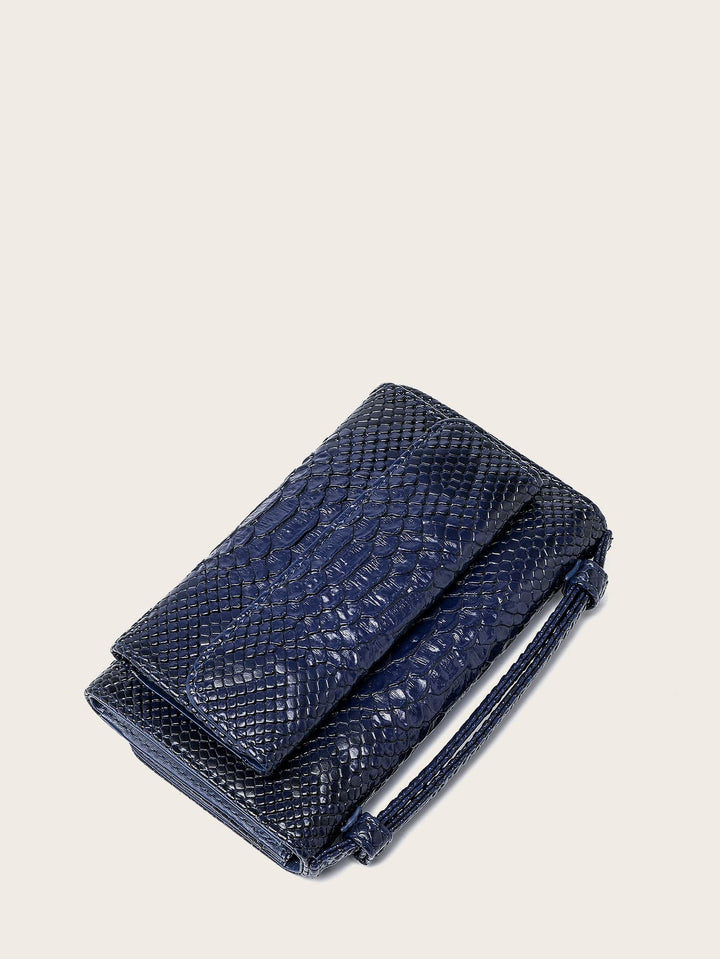 Shein- Snakeskin Print Pocket Front Chain Bag