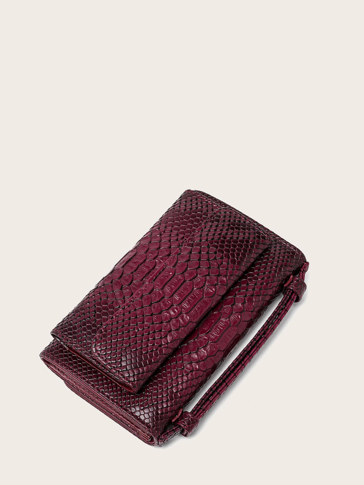 Shein- Snakeskin Print Pocket Front Chain Bag