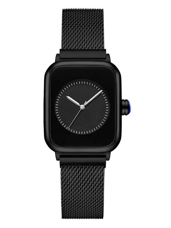 Shein- Square Pointer Mesh Strap Quartz Watch