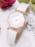 Shein- 1pc Polygon Pointer Quartz Watch & 1pc Bracelet