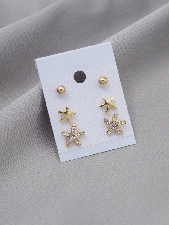 Shein- 3pairs Starfish Design Earrings