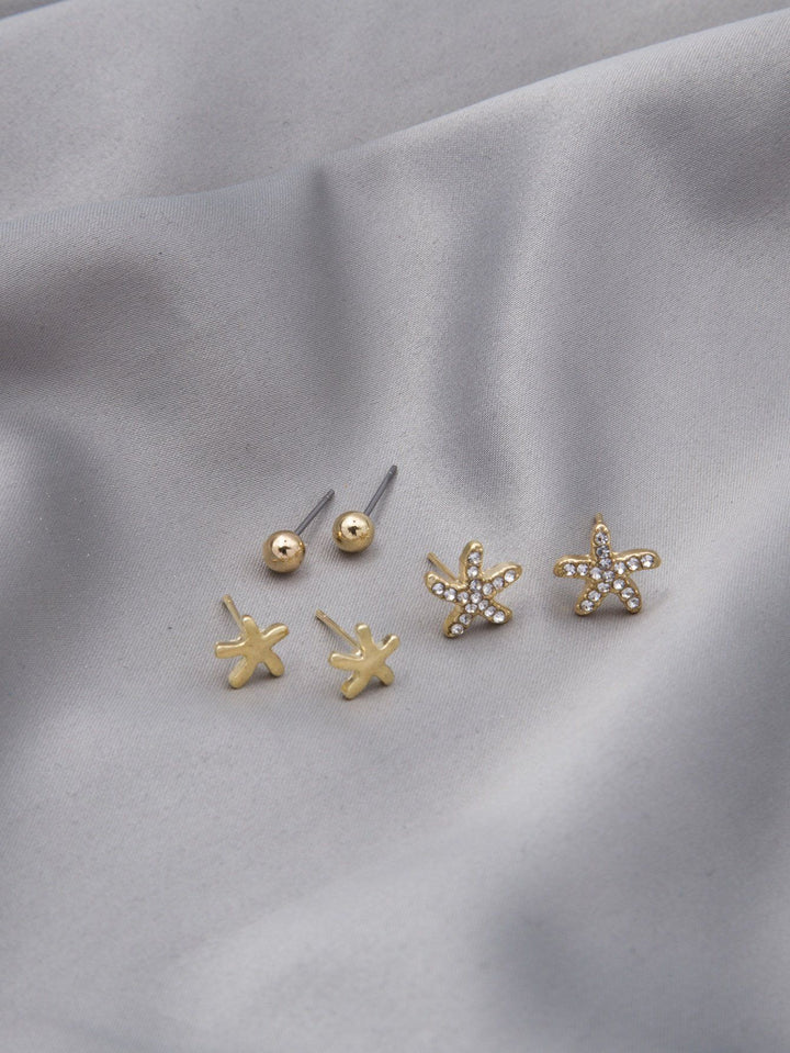 Shein- 3pairs Starfish Design Earrings