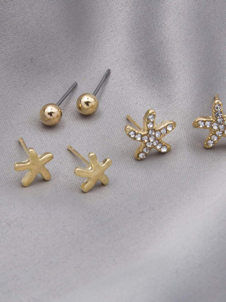 Shein- 3pairs Starfish Design Earrings