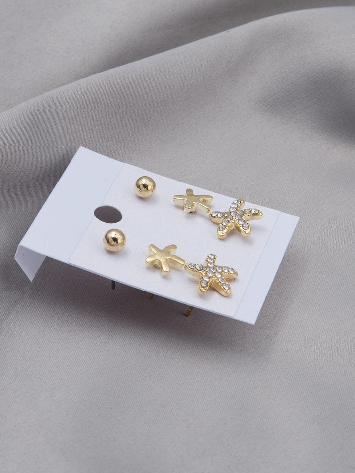 Shein- 3pairs Starfish Design Earrings