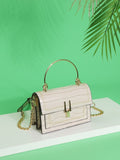 Shein- Embroidery Croc Embossed Chain Satchel Bag