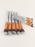 Shein- 10pcs Metallic Makeup Brush Set