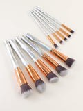Shein- 10pcs Metallic Makeup Brush Set