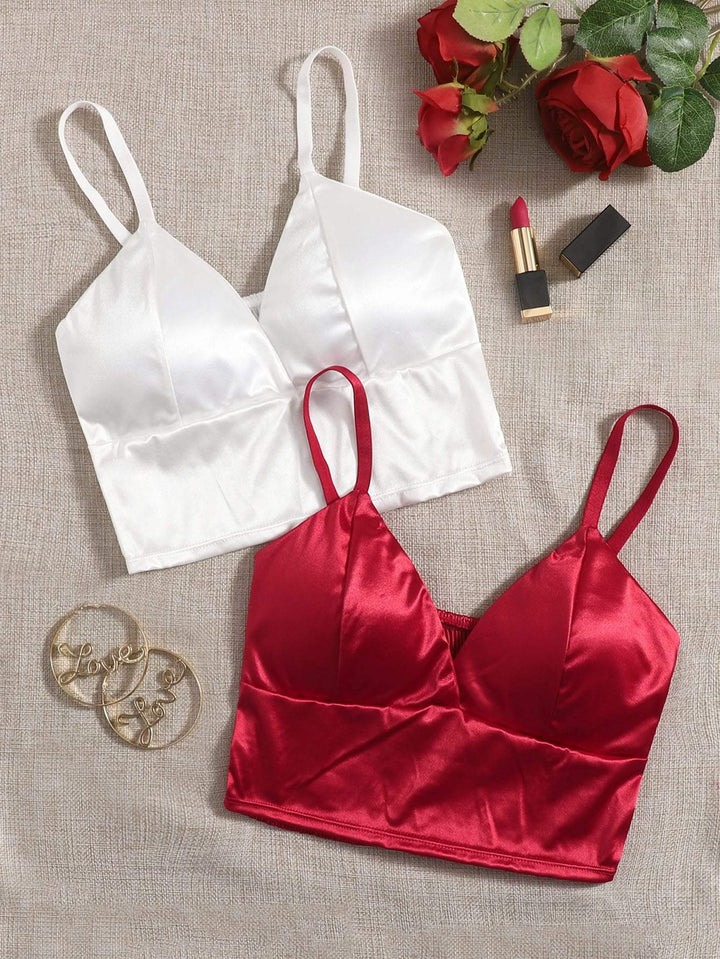 Shein- 2pack Satin Longline Bra Set