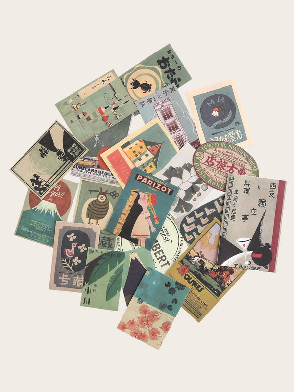 Shein- 20pcs Japanese Character Print Sticker