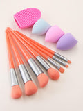 Shein- 7pcs Makeup Brush & 3pcs Makeup Sponge & 1pc Cleaning Tool