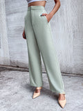 Shein- Solid Slant Pockets Tailored Pants