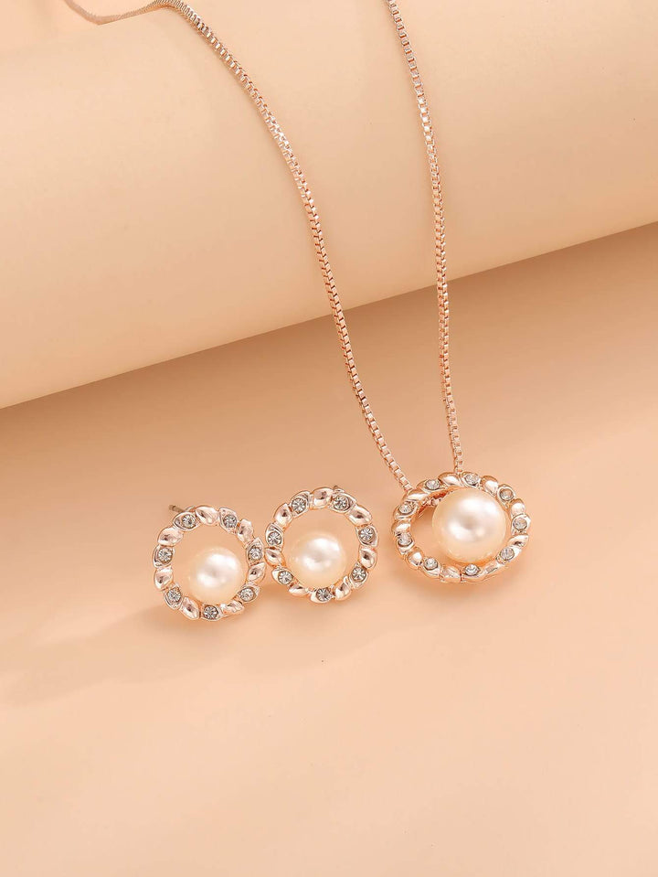 Shein- 3pcs Rhinestone Decor Jewelry Set