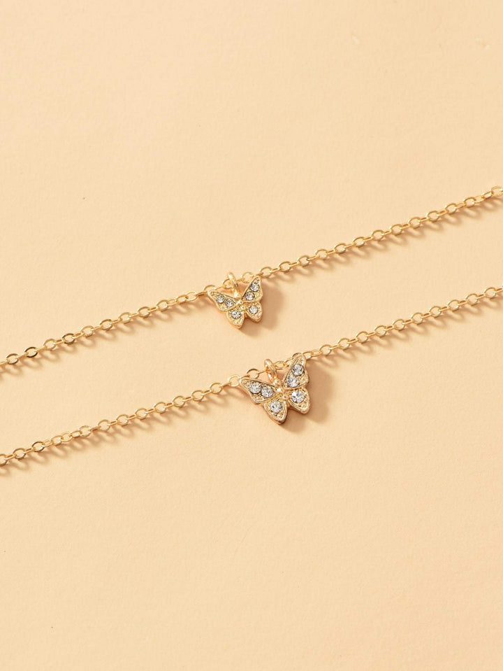 Shein- Butterfly Charm Layered Necklace