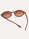 Shein- Oval Frame Tinted Lens Sunglasses