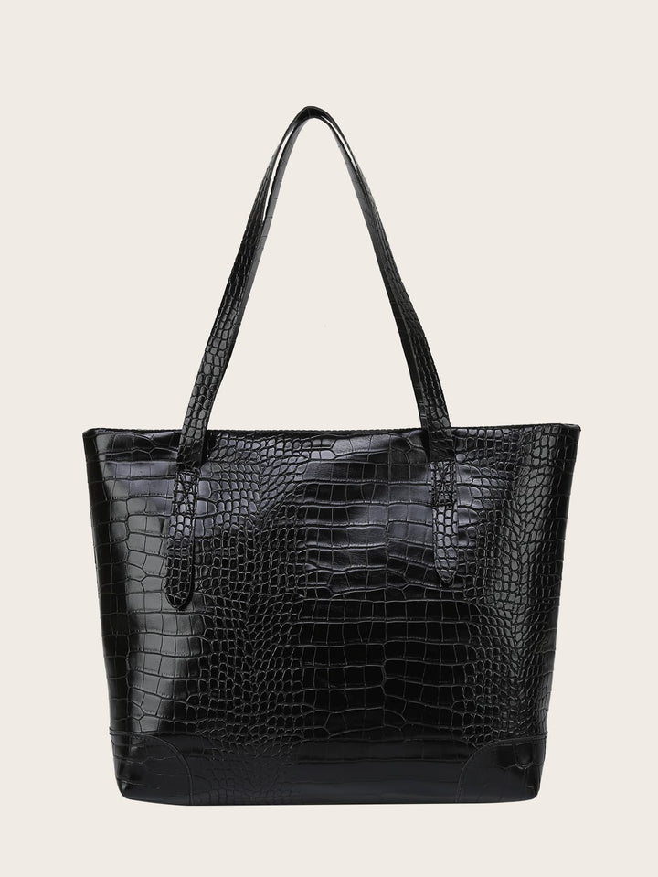 Shein- Croc Embossed Tote Bag