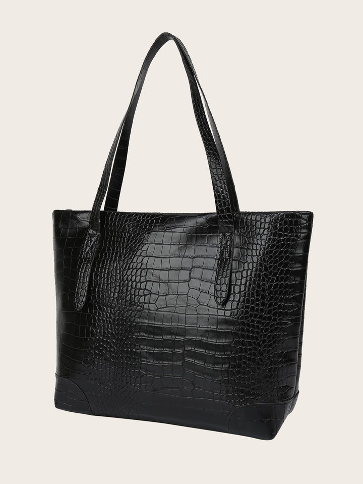 Shein- Croc Embossed Tote Bag