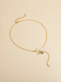 Shein- Flower Decor Y Lariat Necklace