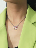Shein- Rhinestone Butterfly Charm Necklace