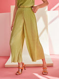 Shein- Solid Pleated Cropped Pants