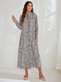 Shein- Graphic Print Button Front Shirt Dress Without Belt