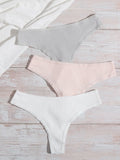 Shein- 3pack Plain Rib Panty Set