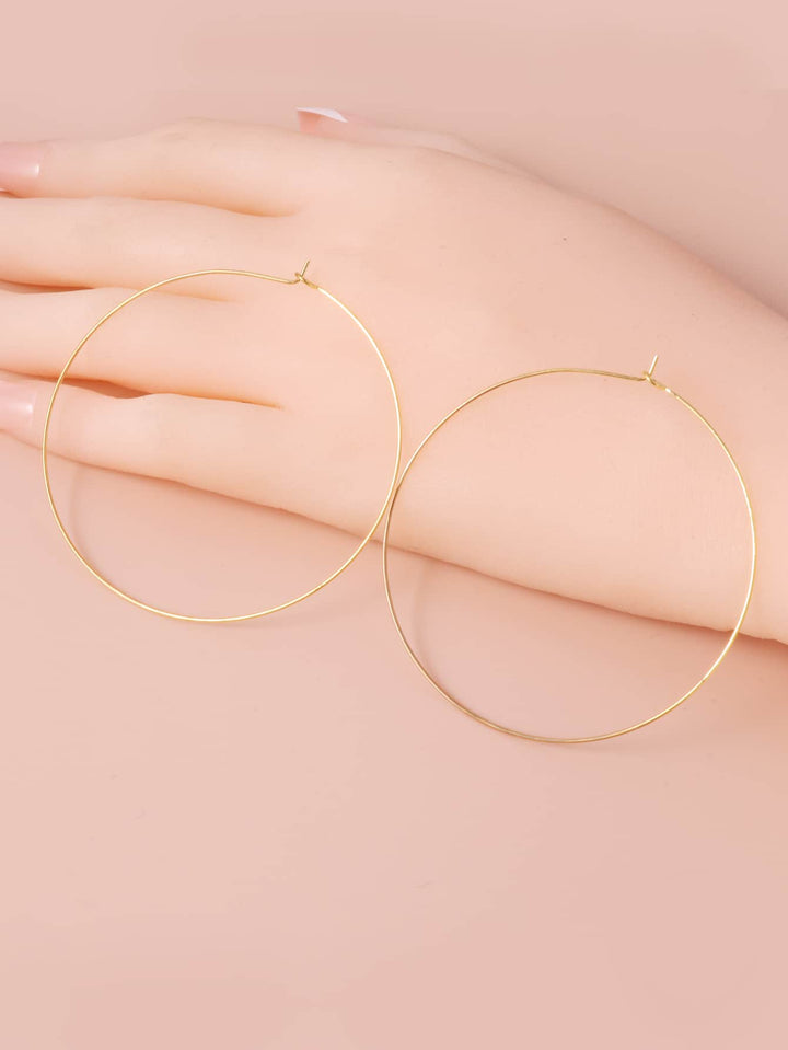 Shein- 2pairs Minimalist Hoop Earrings