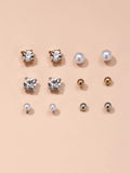 Shein- 6pairs Faux Pearl Earrings