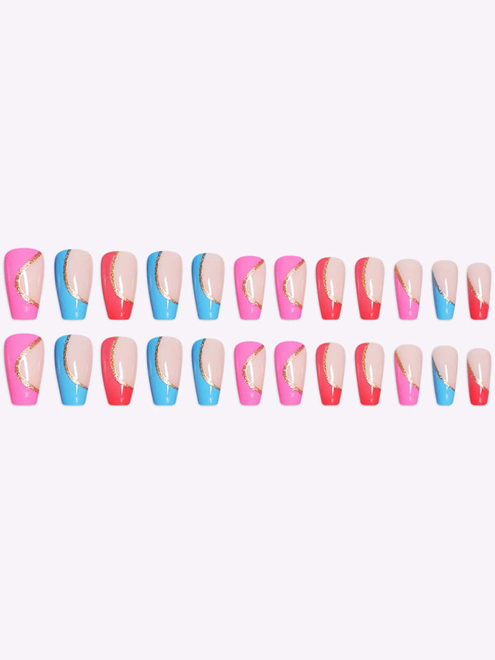 Shein- 24pcs Fake Nail & 1sheet Tape