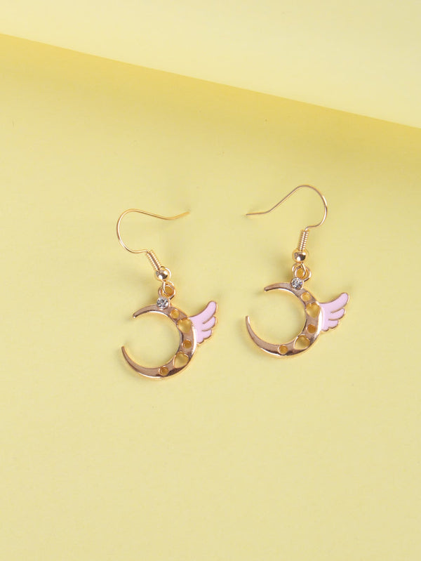 Shein- Moon & Wings Drop Earrings