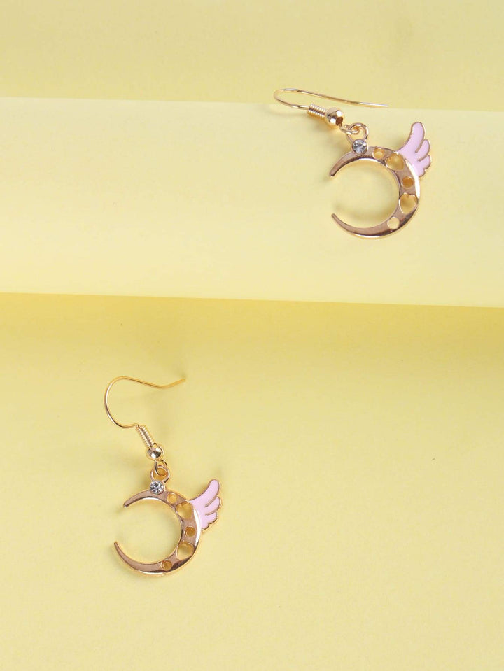 Shein- Moon & Wings Drop Earrings