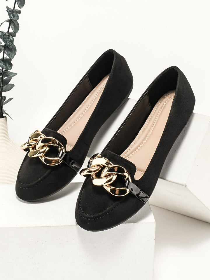 Shein- Chain Decor Slip On Loafers