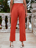 Shein- Solid Button Detail Straight Leg Pants