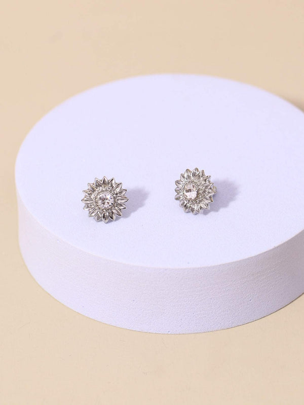 Shein- Zircon Flower Decor Stud Earrings