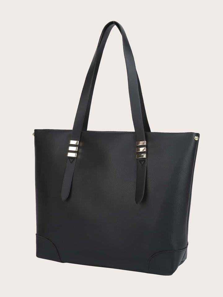 Shein- Metal Decor Shoulder Tote Bag