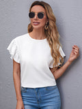Shein- Butterfly Sleeve Solid Top