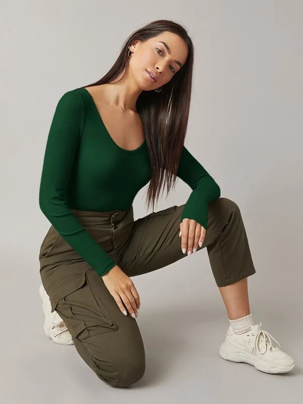 Shein - Basics Form Fitted Solid Bodysuit – Bagallery