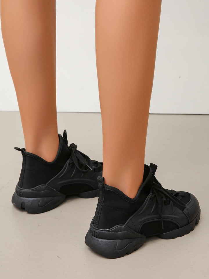 Shein- Minimalist Lace Up Decor Sneakers