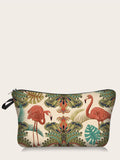 Shein- Flamingo Pattern Zipper Makeup Bag