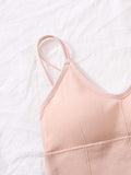 Shein- Plain Rib Longline Bralette