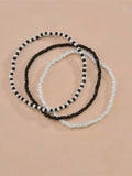 Shein- 3pcs Beaded Anklet