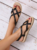 Shein- Strappy Flat Thong Sandals