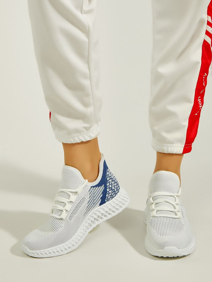 Shein- Knit Panel Lace Up Front Sneakers