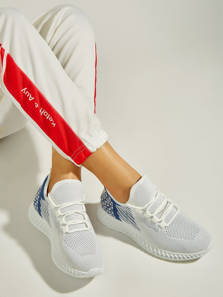 Shein- Knit Panel Lace Up Front Sneakers